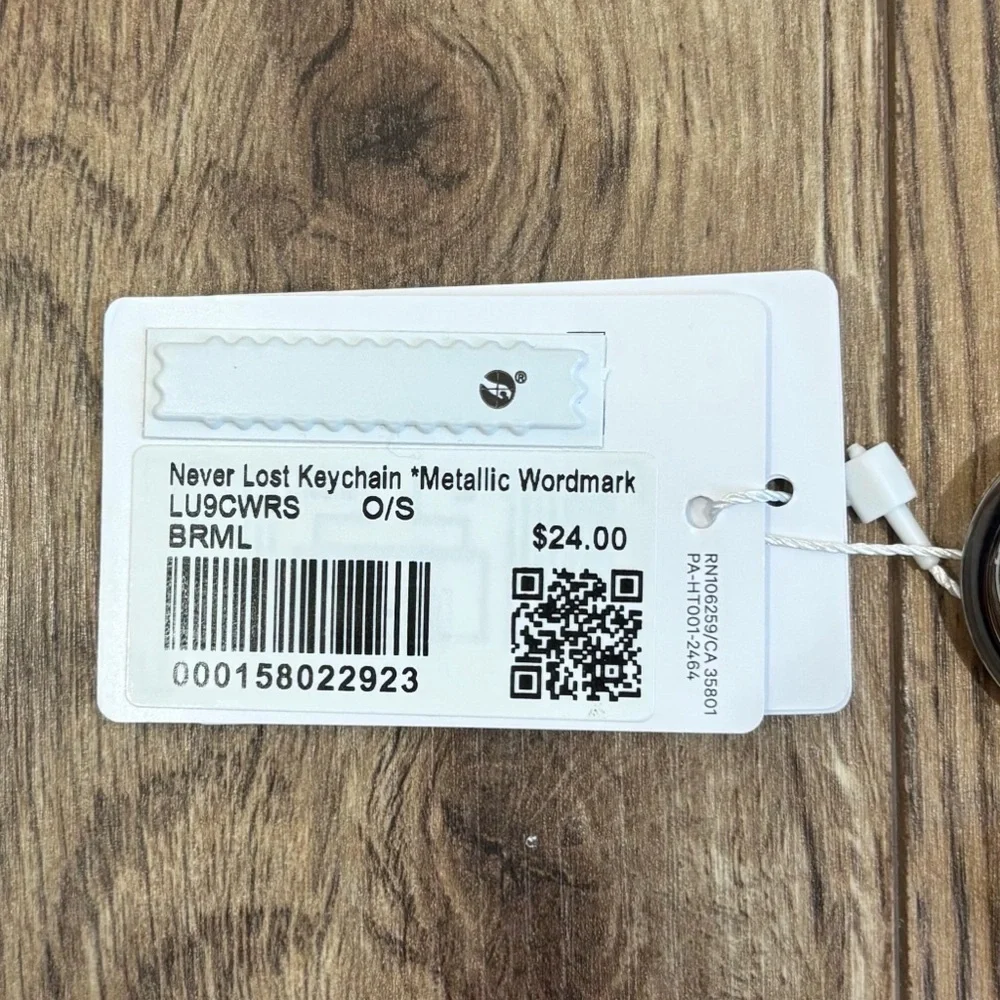NWT Lululemon Never Lost Keychain *Metallic Workmark In Berry Rumble